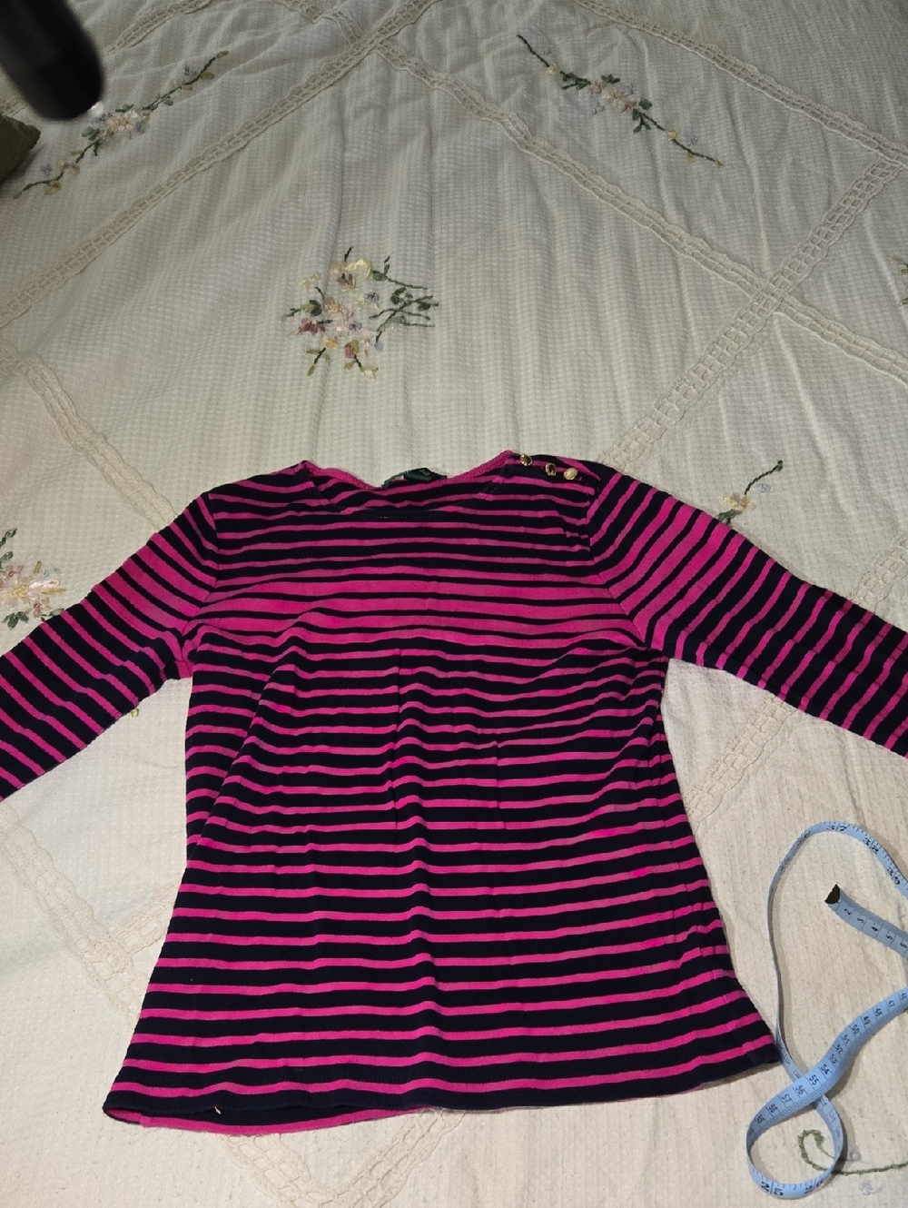 Ralph Lauren Striped Pink and Black Long Sleeve Top